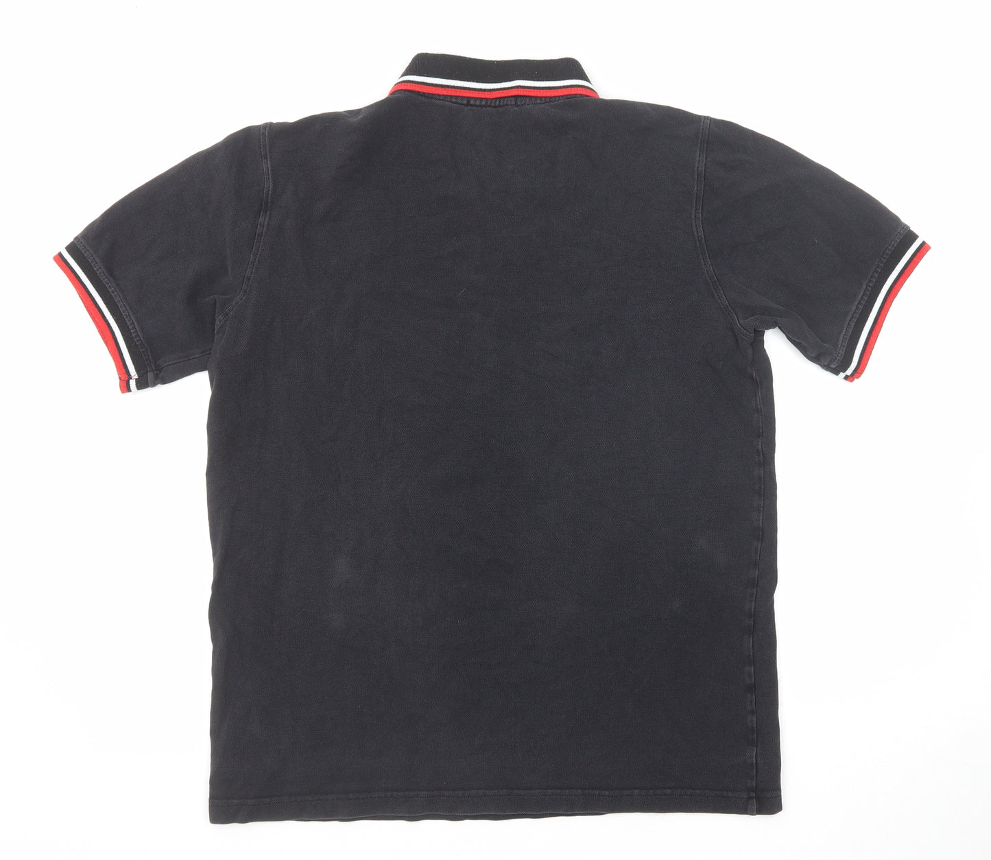 Fred Perry Mens Black Cotton Polo Size XL Collared Button