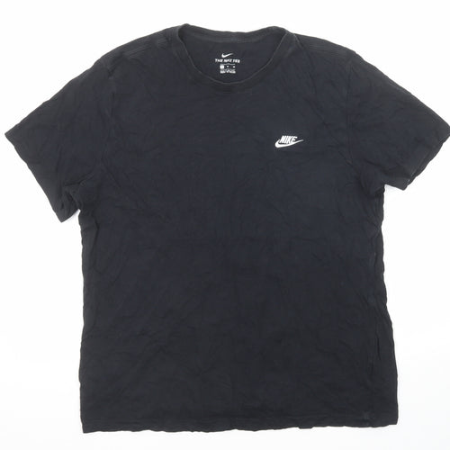 Nike Mens Black Cotton T-Shirt Size XL Round Neck