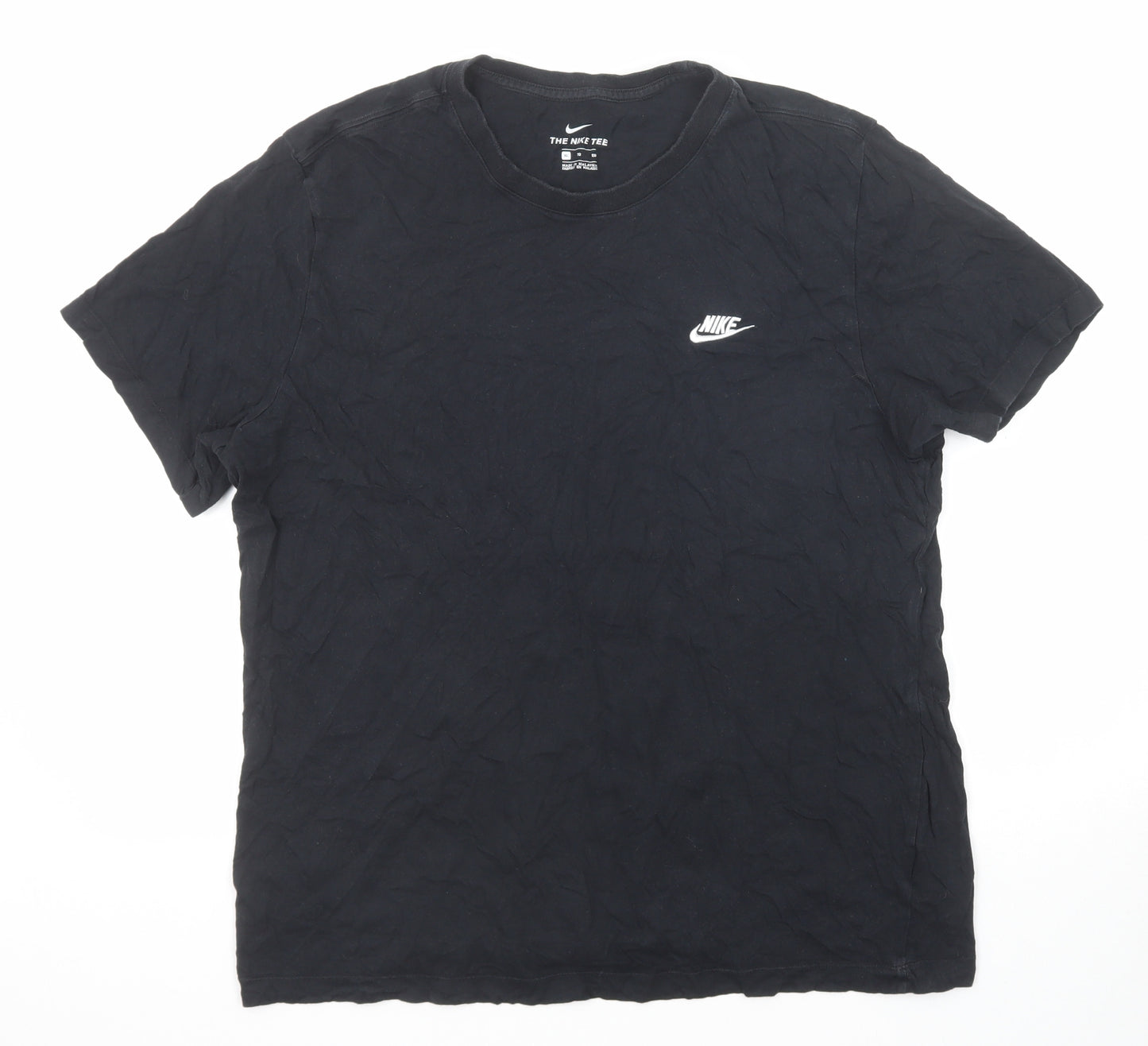 Nike Mens Black Cotton T-Shirt Size XL Round Neck