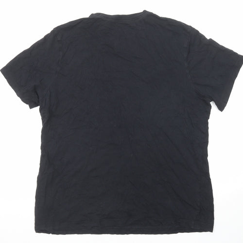 Nike Mens Black Cotton T-Shirt Size XL Round Neck