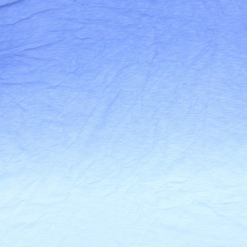 Marks and Spencer Womens Blue Cotton Basic T-Shirt Size 14 Boat Neck - Ombré