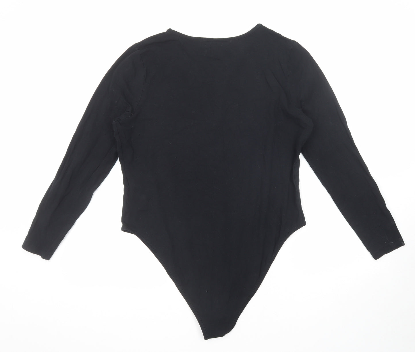 Simply Be Womens Black Cotton Bodysuit One-Piece Size 20 Snap