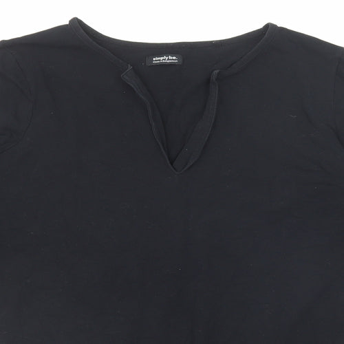 Simply Be Womens Black Cotton Bodysuit One-Piece Size 20 Snap