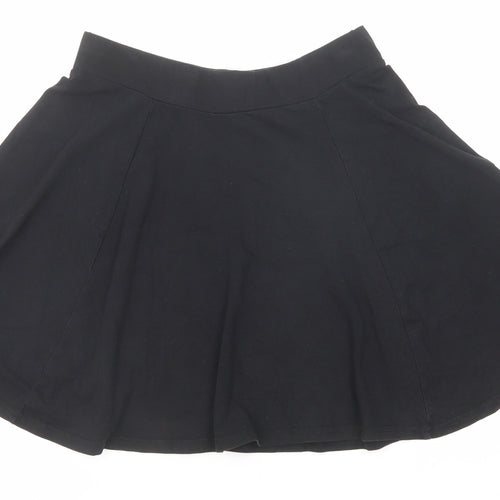 New Look Womens Black Cotton Skater Skirt Size 8