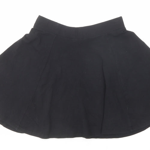New Look Womens Black Cotton Skater Skirt Size 8