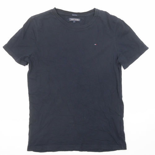 Tommy Hilfiger Boys Blue Cotton Basic T-Shirt Size 14 Years Round Neck Pullover
