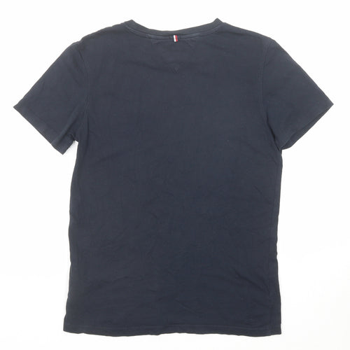 Tommy Hilfiger Boys Blue Cotton Basic T-Shirt Size 14 Years Round Neck Pullover