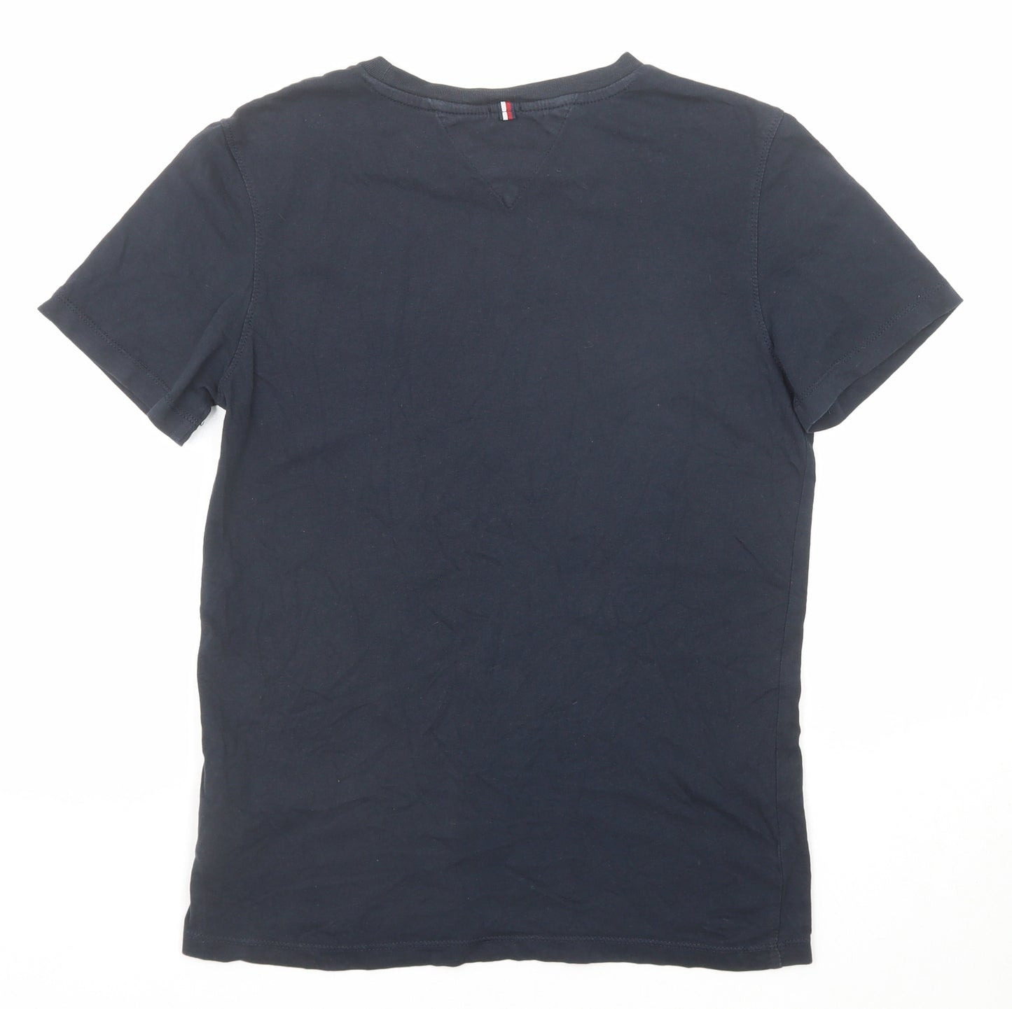 Tommy Hilfiger Boys Blue Cotton Basic T-Shirt Size 14 Years Round Neck Pullover