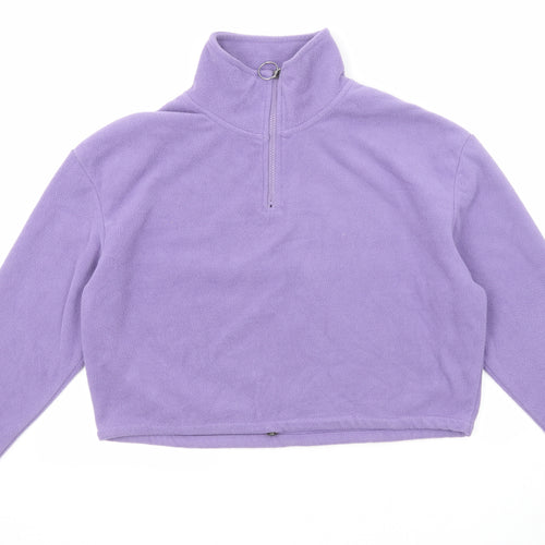 Brave Soul Womens Purple Polyester Pullover Sweatshirt Size M Zip