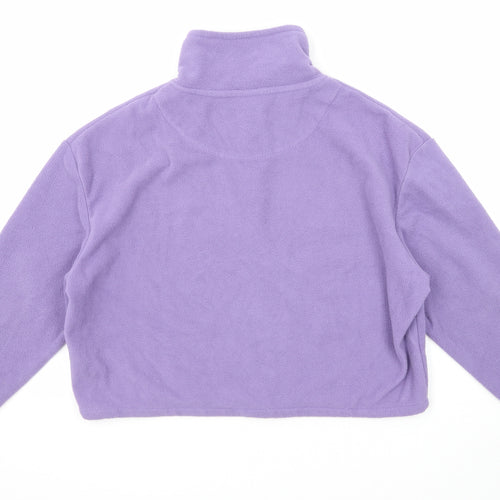 Brave Soul Womens Purple Polyester Pullover Sweatshirt Size M Zip