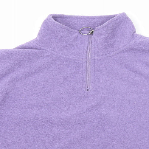Brave Soul Womens Purple Polyester Pullover Sweatshirt Size M Zip