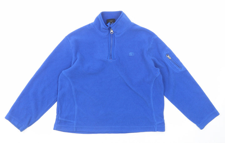 Starter Boys Blue Polyester Pullover Sweatshirt Size M Zip