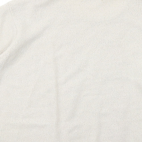Berkertex Womens Beige Crew Neck Floral Acrylic Pullover Jumper Size 14 Pullover