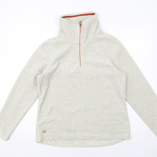 Regatta Womens Ivory Striped Polyester Pullover Sweatshirt Size 14 Zip