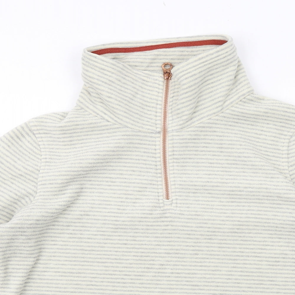 Regatta Womens Ivory Striped Polyester Pullover Sweatshirt Size 14 Zip