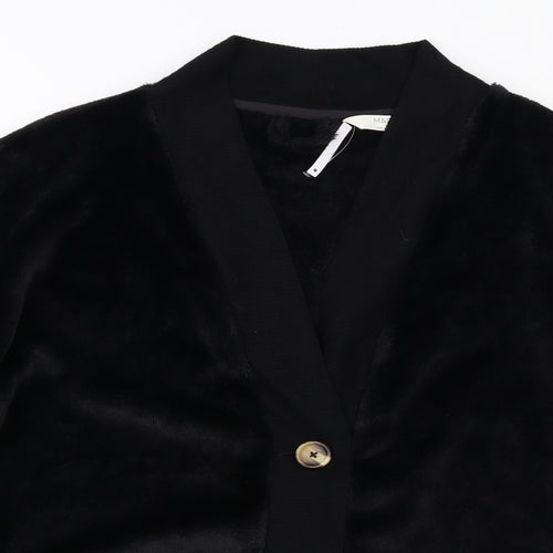 Marks and Spencer Womens Black V-Neck Polyester Cardigan Jumper Size S