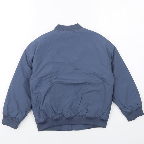 Marks and Spencer Boys Blue Bomber Jacket Jacket Size 7-8 Years Zip