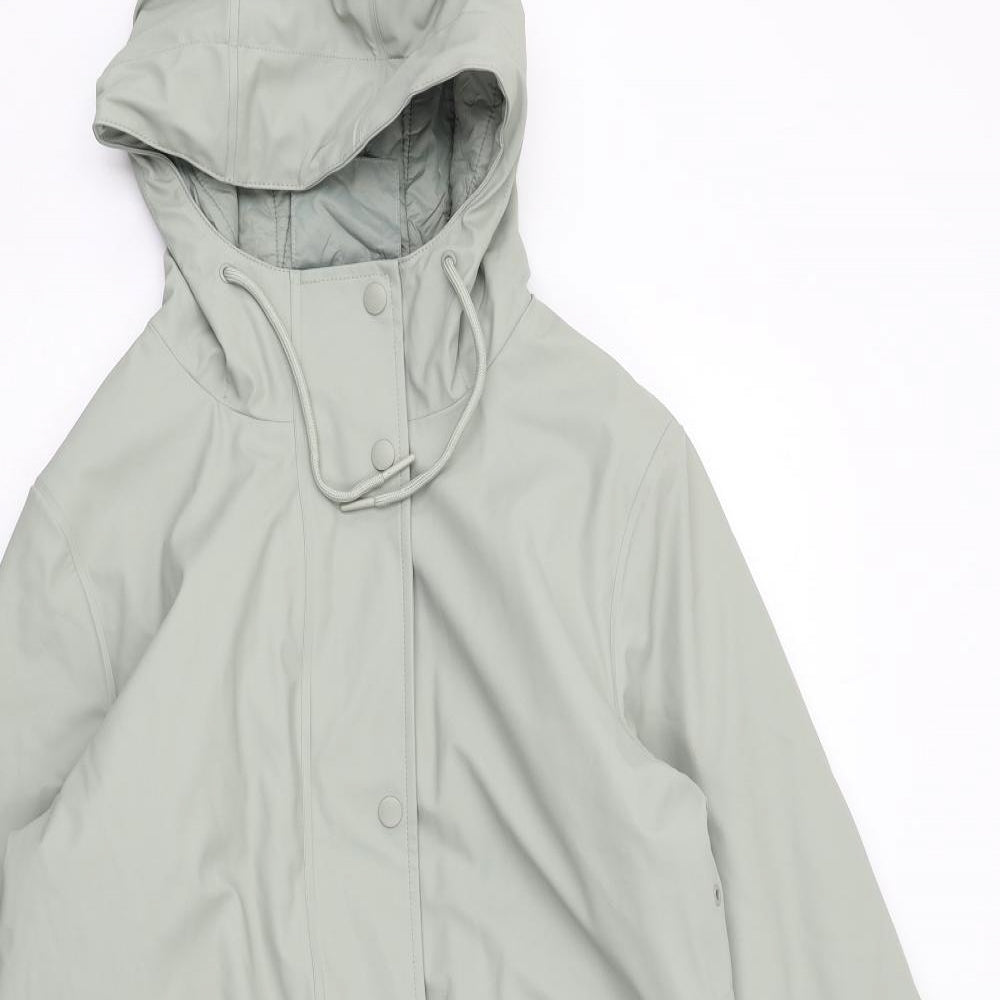 Marks and Spencer Womens Green Rain Coat Coat Size 10 Zip