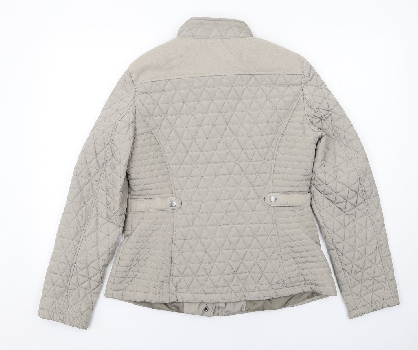 Debenhams Womens Beige Quilted Jacket Size 12 Zip