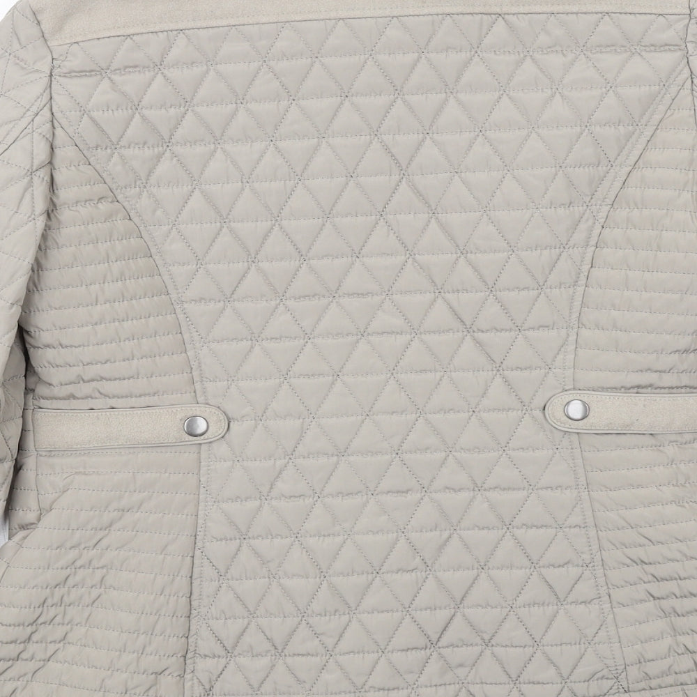 Debenhams Womens Beige Quilted Jacket Size 12 Zip
