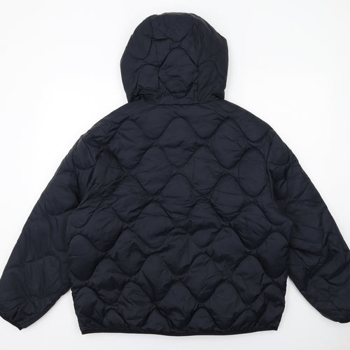 Marks and Spencer Womens Blue Quilted Jacket Size 16 Zip
