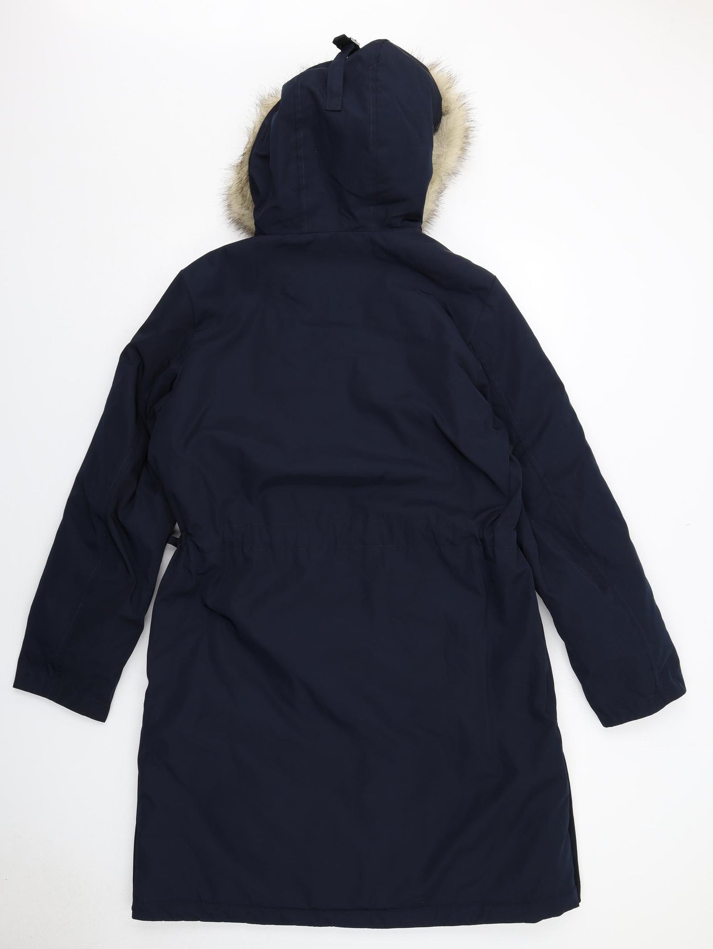 Marks and Spencer Womens Blue Parka Coat Size 14 Zip