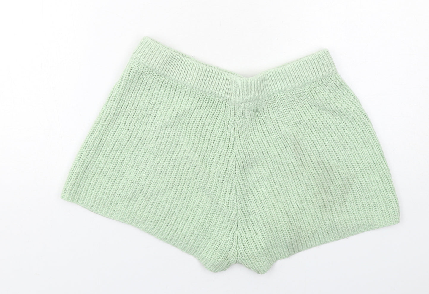 ASOS Womens Green Acrylic Basic Shorts Size 10 Regular Pull On