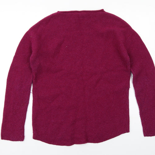 Seasalt Womens Pink Round Neck Wool Pullover Jumper Size 12