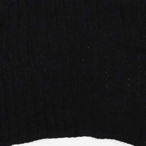Duffy Womens Black Round Neck Wool Pullover Jumper Size L