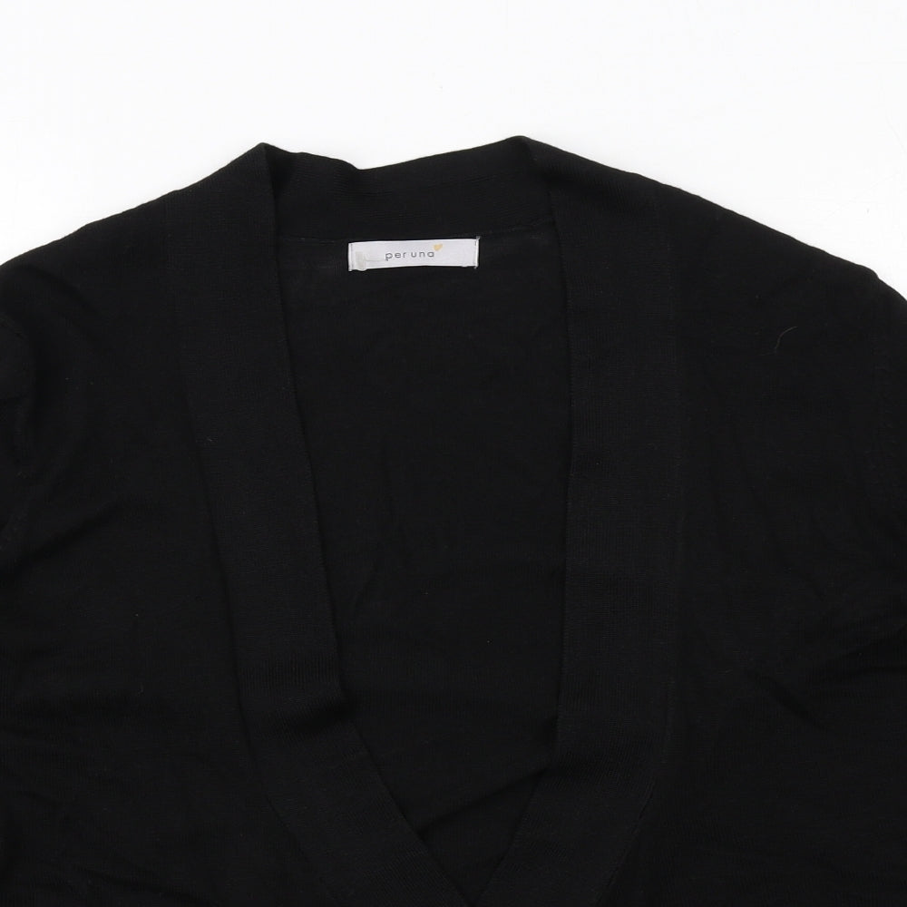 Per Una Womens Black V-Neck Viscose Cardigan Jumper Size 18