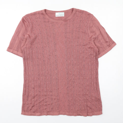 Northmoor Womens Pink Viscose Basic T-Shirt Size 20 Round Neck