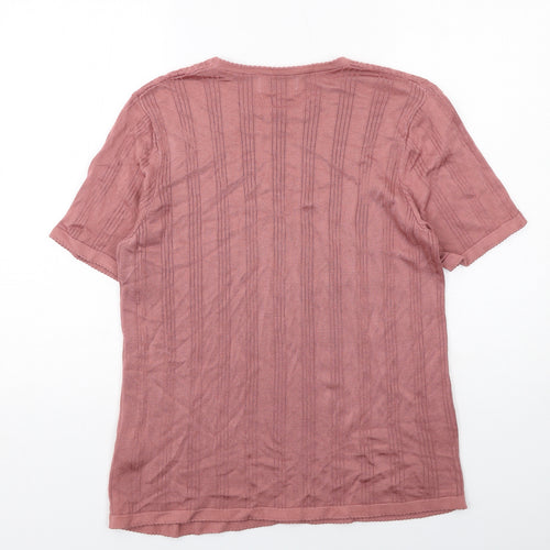 Northmoor Womens Pink Viscose Basic T-Shirt Size 20 Round Neck