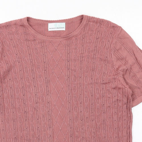 Northmoor Womens Pink Viscose Basic T-Shirt Size 20 Round Neck