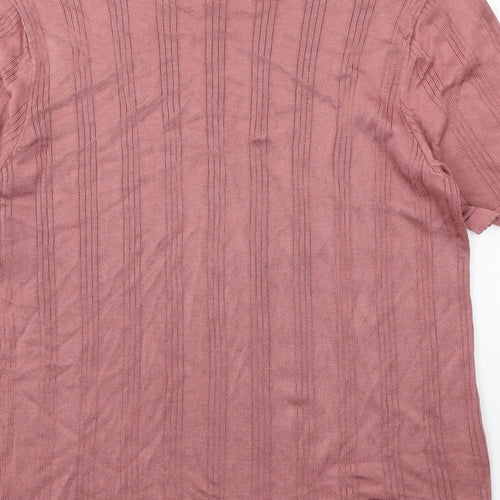 Northmoor Womens Pink Viscose Basic T-Shirt Size 20 Round Neck