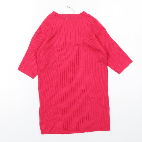 Marks and Spencer Womens Pink Viscose Basic Blouse Size S Round Neck
