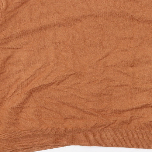 Marks and Spencer Womens Brown Round Neck Viscose Cardigan Jumper Size 16