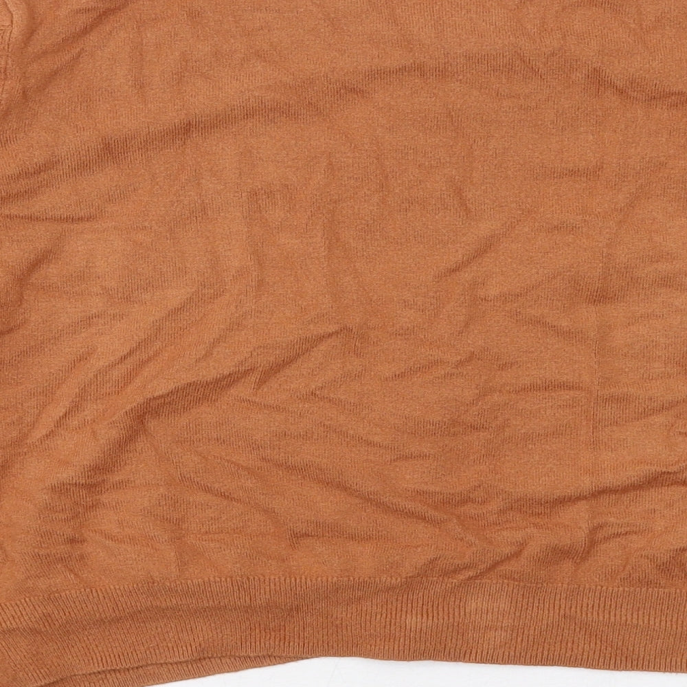Marks and Spencer Womens Brown Round Neck Viscose Cardigan Jumper Size 16