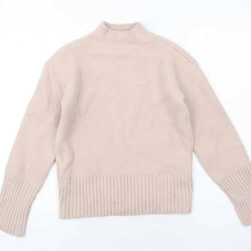 Marks and Spencer Womens Pink High Neck Acrylic Pullover Jumper Size XS