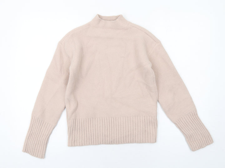 Marks and Spencer Womens Pink High Neck Acrylic Pullover Jumper Size XS