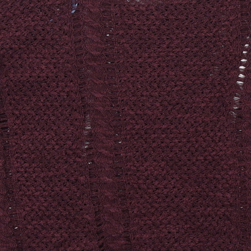 Fat Face Womens Purple Round Neck Linen Pullover Jumper Size 12