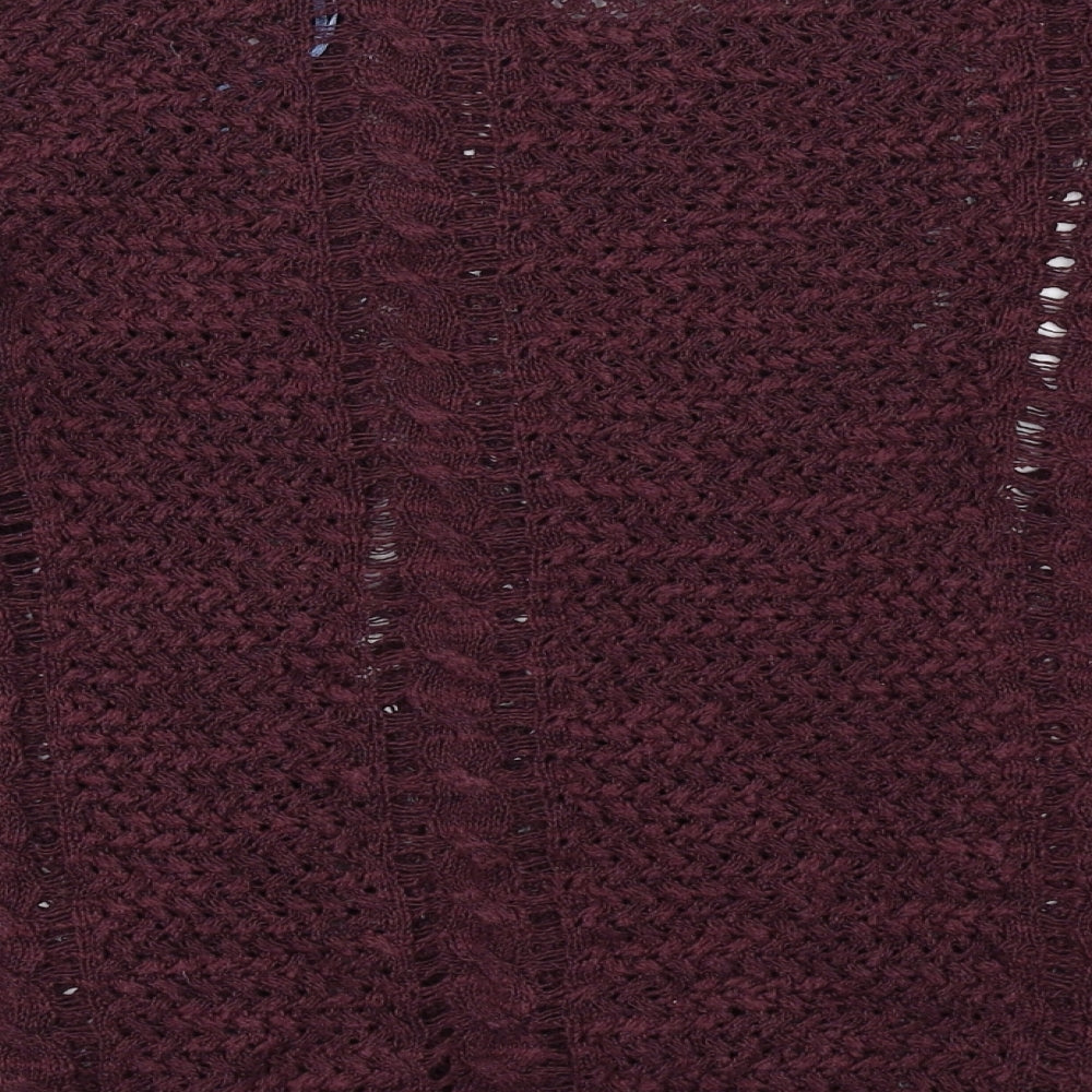 Fat Face Womens Purple Round Neck Linen Pullover Jumper Size 12