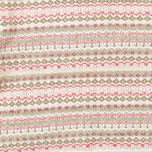 Marks and Spencer Womens Multicoloured Round Neck Geometric Acrylic Pullover Jumper Size M