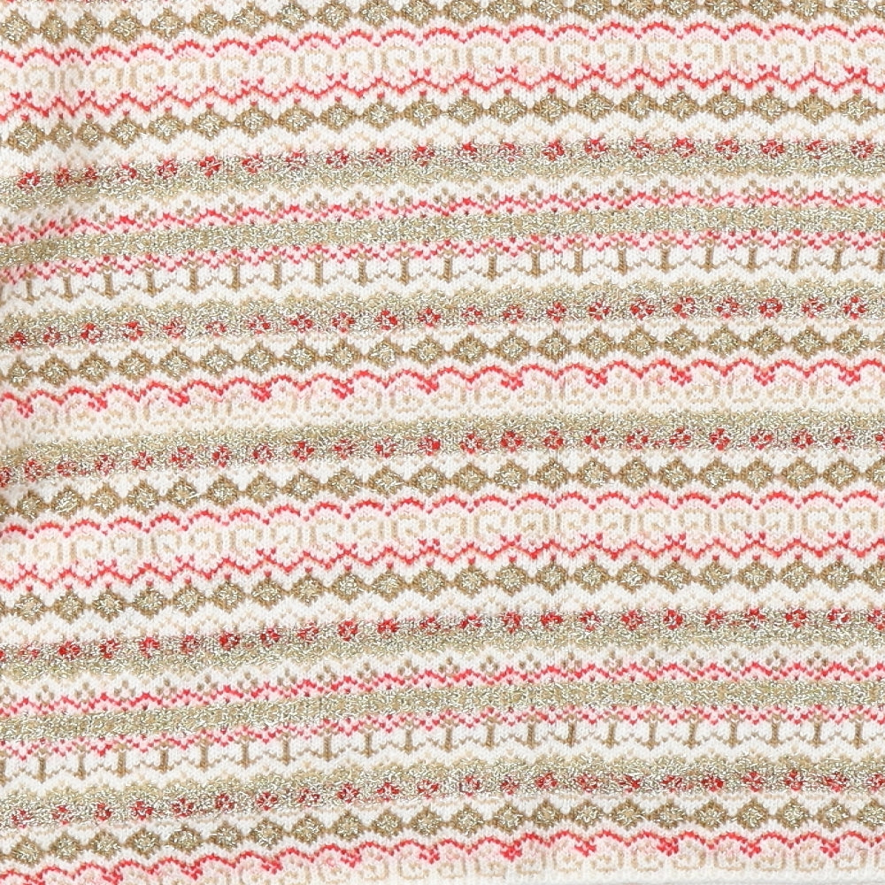 Marks and Spencer Womens Multicoloured Round Neck Geometric Acrylic Pullover Jumper Size M