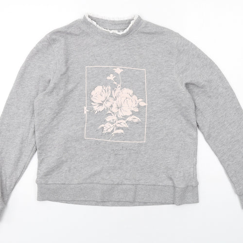 NEXT Womens Grey Cotton Pullover Sweatshirt Size S Pullover - Rose