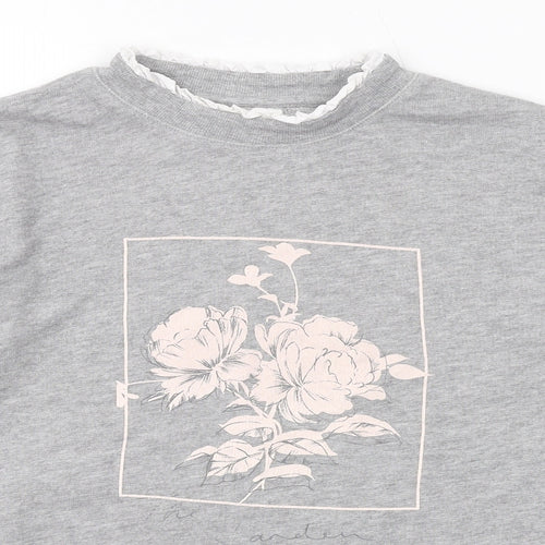 NEXT Womens Grey Cotton Pullover Sweatshirt Size S Pullover - Rose