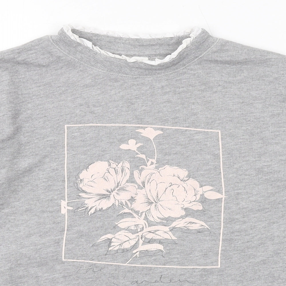 NEXT Womens Grey Cotton Pullover Sweatshirt Size S Pullover - Rose