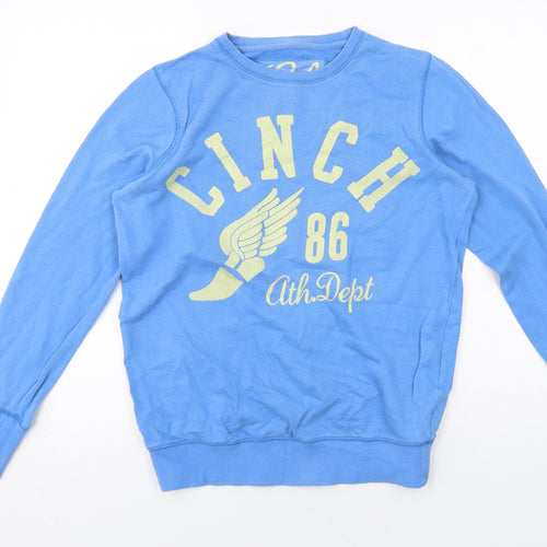 Cinch Womens Blue Cotton Pullover Sweatshirt Size 12 Pullover