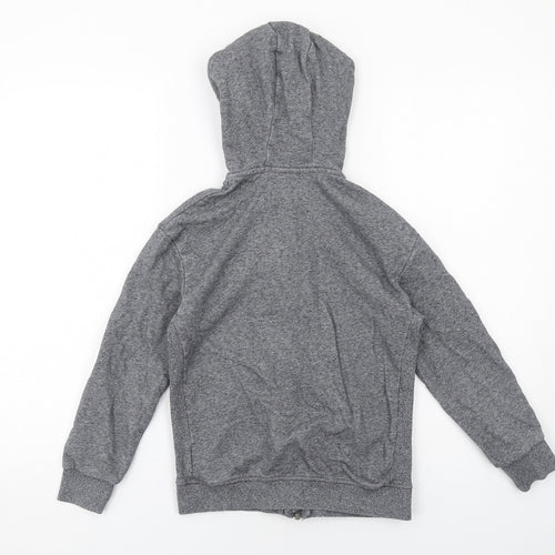 Marks and Spencer Boys Grey Cotton Full Zip Hoodie Size 9-10 Years Zip