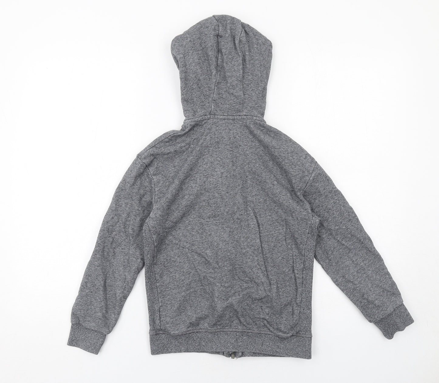 Marks and Spencer Boys Grey Cotton Full Zip Hoodie Size 9-10 Years Zip
