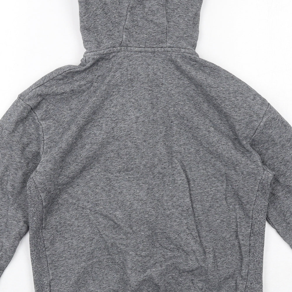 Marks and Spencer Boys Grey Cotton Full Zip Hoodie Size 9-10 Years Zip